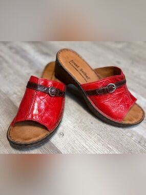 Josef Seibel Rebecca 21 Leather Red Slides - Size 37